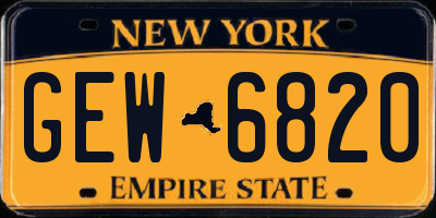 NY license plate GEW6820