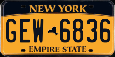 NY license plate GEW6836