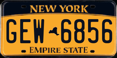 NY license plate GEW6856