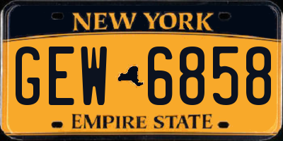 NY license plate GEW6858