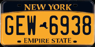 NY license plate GEW6938