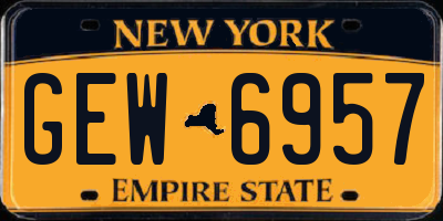 NY license plate GEW6957