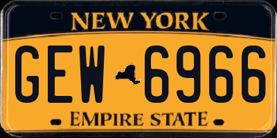 NY license plate GEW6966