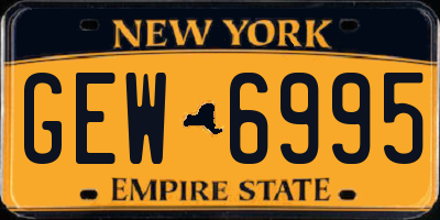 NY license plate GEW6995