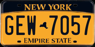 NY license plate GEW7057