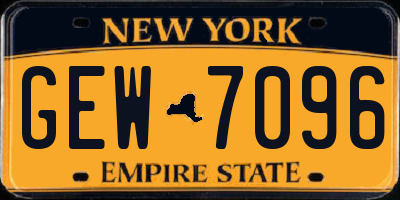 NY license plate GEW7096