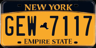 NY license plate GEW7117