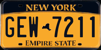 NY license plate GEW7211