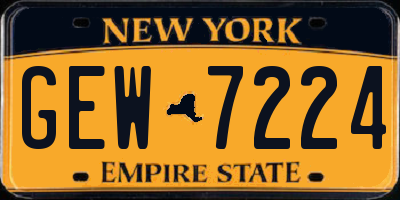 NY license plate GEW7224