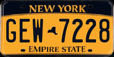 NY license plate GEW7228