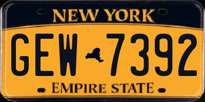 NY license plate GEW7392
