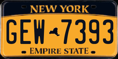 NY license plate GEW7393