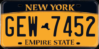 NY license plate GEW7452