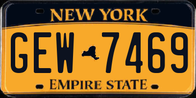 NY license plate GEW7469