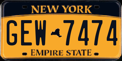 NY license plate GEW7474