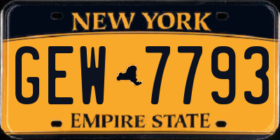 NY license plate GEW7793