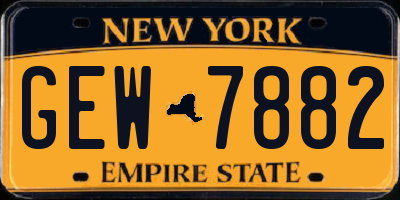 NY license plate GEW7882