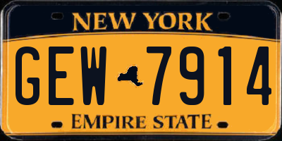 NY license plate GEW7914