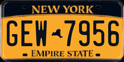 NY license plate GEW7956