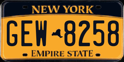 NY license plate GEW8258