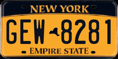 NY license plate GEW8281