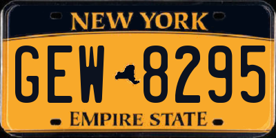 NY license plate GEW8295