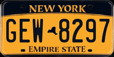 NY license plate GEW8297