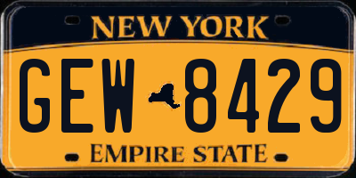 NY license plate GEW8429