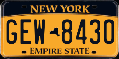 NY license plate GEW8430