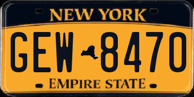 NY license plate GEW8470