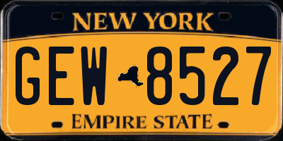 NY license plate GEW8527