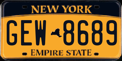 NY license plate GEW8689