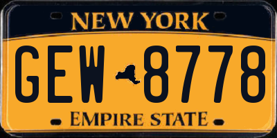 NY license plate GEW8778