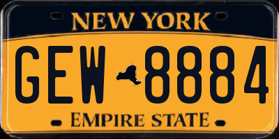 NY license plate GEW8884