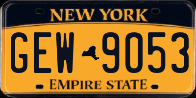 NY license plate GEW9053