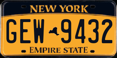 NY license plate GEW9432