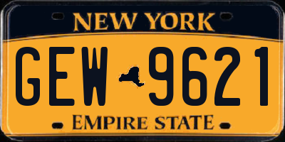 NY license plate GEW9621