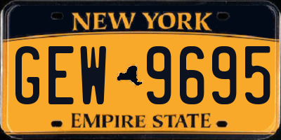 NY license plate GEW9695