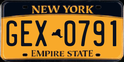 NY license plate GEX0791