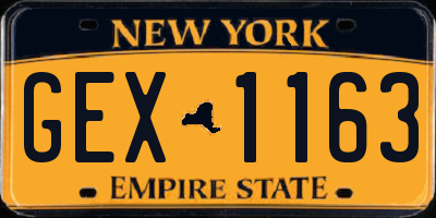 NY license plate GEX1163