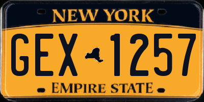 NY license plate GEX1257