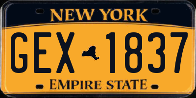 NY license plate GEX1837