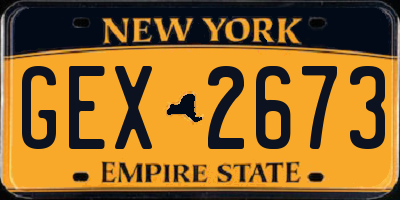 NY license plate GEX2673