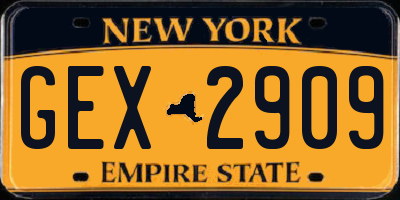 NY license plate GEX2909