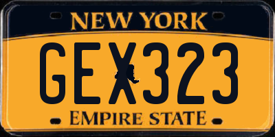 NY license plate GEX323