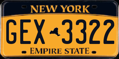 NY license plate GEX3322