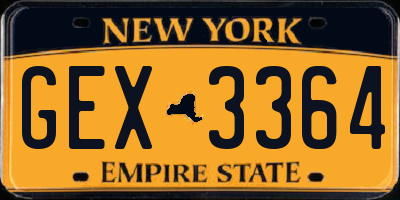 NY license plate GEX3364