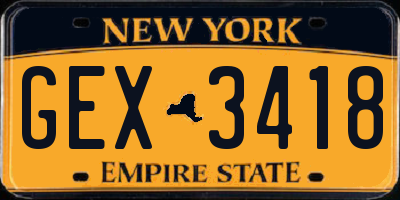 NY license plate GEX3418
