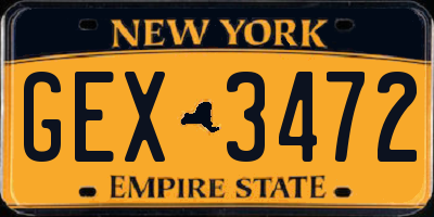 NY license plate GEX3472