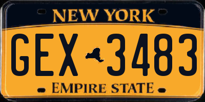 NY license plate GEX3483